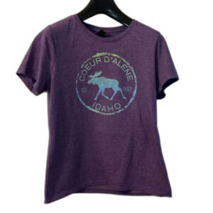 Purple Coeur d'Alene moose tee